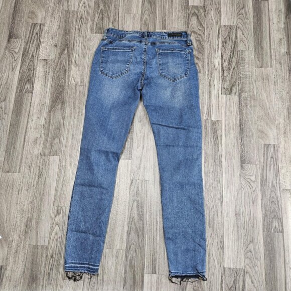 Articles Of Society Jeans Womens 27 Medium Wash Blue Distressed Skinny Denim - Picture 2 of 14